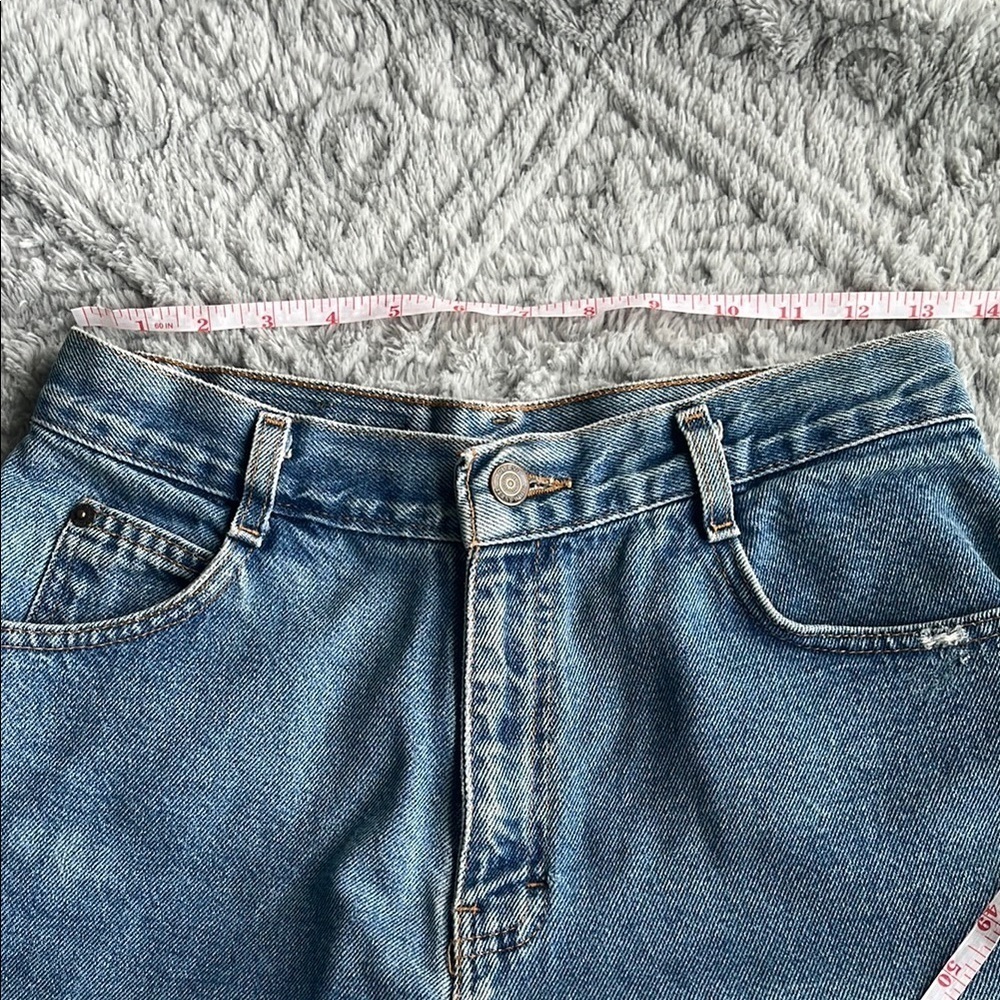 VTG 80S/90S GITANO medium wash blue Denim Frayed Hem Women's high rise cut off S - Picture 4 of 7